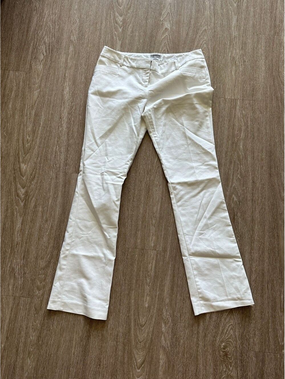 Express Women's Cream Straight Leg Work Pants